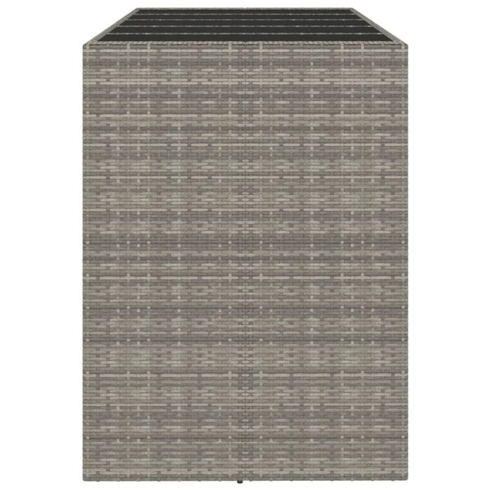 Table de bar et dessus en verre gris 185x80x110 cm poly rotin – Image 2