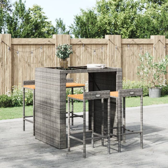 VXL8720845740177_m_en_hd_1.jpg Tabourets de bar lot de 4 gris résine tressée et bois d'acacia – Image 1