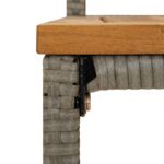 Tabourets de bar lot de 4 gris résine tressée et bois d'acacia – Image 5