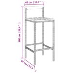 Tabourets de bar lot de 4 gris résine tressée et bois d'acacia – Image 6