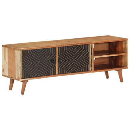 Meuble TV 112x30x40 cm bois d'acacia massif