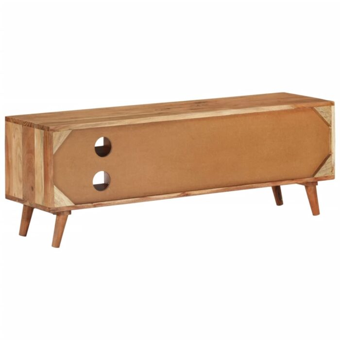 Meuble TV 112x30x40 cm bois d'acacia massif – Image 2