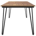 Table de jardin avec pieds épingle à cheveux 180x90x75 acacia – Image 2