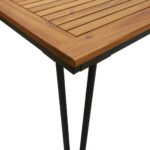 Table de jardin avec pieds épingle à cheveux 180x90x75 acacia – Image 5