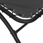 Chaise longue et auvent gris foncé 167x80x195 cm tissu et acier – Image 3