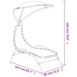 Chaise longue et auvent gris foncé 167x80x195 cm tissu et acier – Image 4