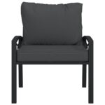 Chaises de jardin avec coussins gris lot de 2 68x76x79 cm acier – Image 2