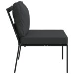 Chaises de jardin avec coussins gris lot de 2 60x74x79 cm acier – Image 3