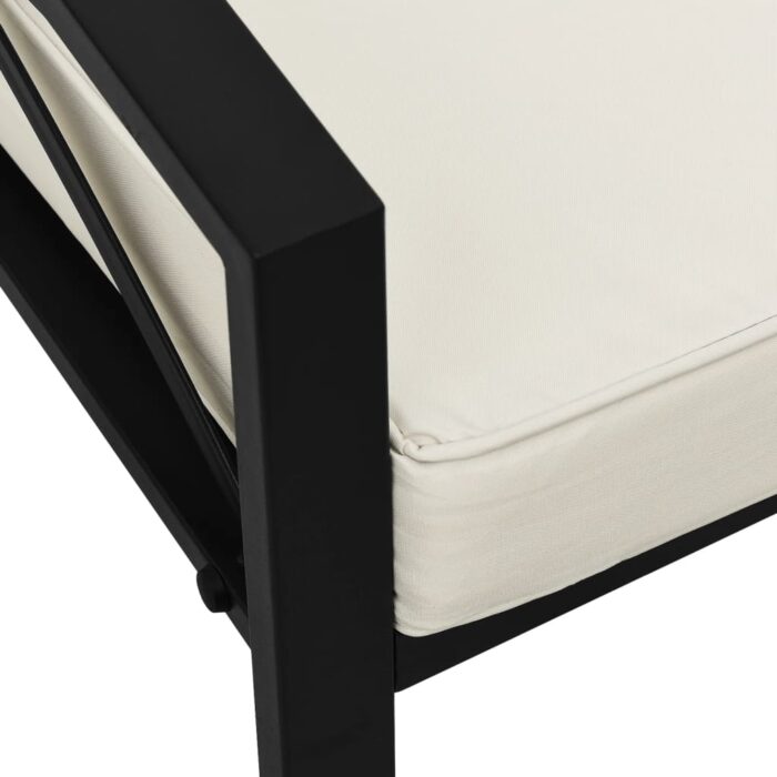 Chaise de jardin avec coussins sable 68x76x79 cm acier – Image 3