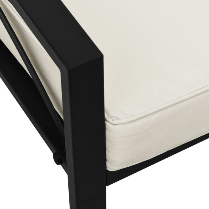 Chaises de jardin et coussins sable lot de 2 68x76x79 cm acier – Image 4