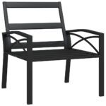 Chaises de jardin et coussins sable lot de 2 68x76x79 cm acier – Image 5