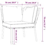 Chaise de jardin avec coussins sable 76x76x79 cm acier – Image 6