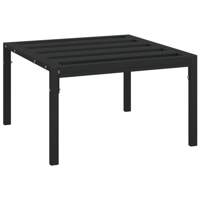 Tabourets de jardin et coussins sable lot de 2 60x60x35cm acier – Image 3