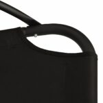Chaise balançoire de jardin et coussin noir tissu Oxford/acier – Image 5