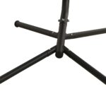 Chaise balançoire de jardin et coussin noir tissu Oxford/acier – Image 7