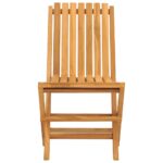 Chaises de jardin pliantes lot de 2 47x47x89cm bois massif teck – Image 2