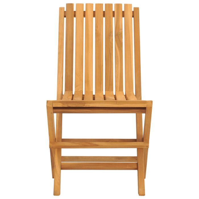 Chaises de jardin pliantes lot de 2 47x47x89cm bois massif teck – Image 2
