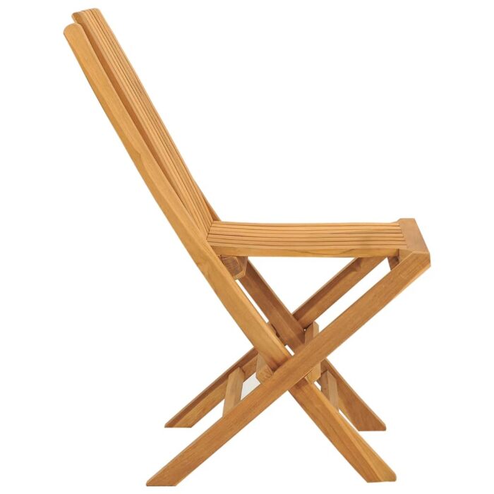 Chaises de jardin pliantes lot de 2 47x47x89cm bois massif teck – Image 3