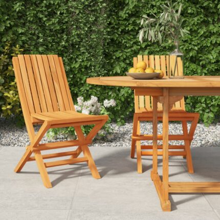 Chaises de jardin pliantes lot de 2 47x47x89cm bois massif teck