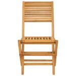 Chaises de jardin pliantes lot de 2 47x62x90cm bois massif teck – Image 2