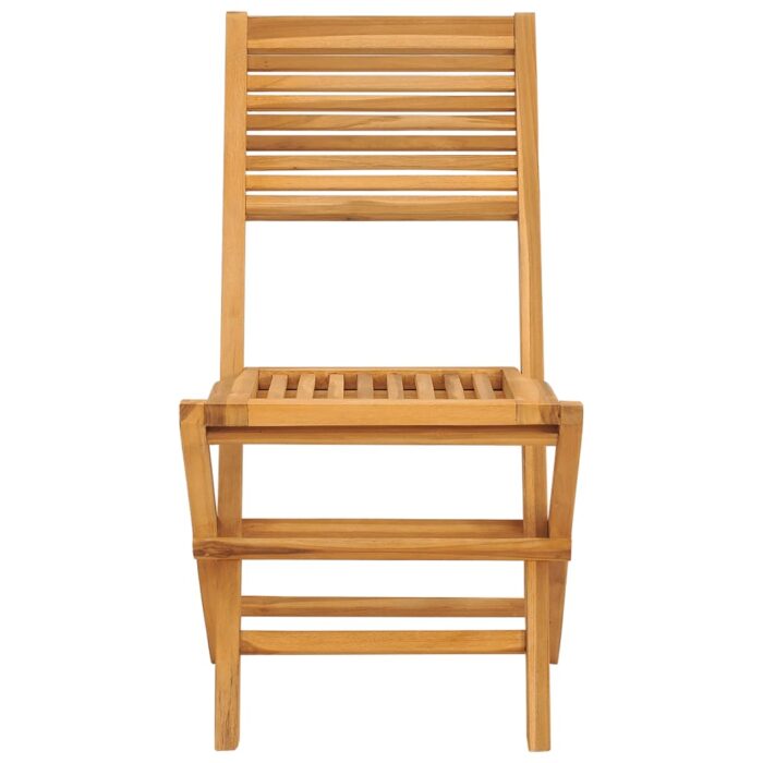 Chaises de jardin pliantes lot de 2 47x62x90cm bois massif teck – Image 2