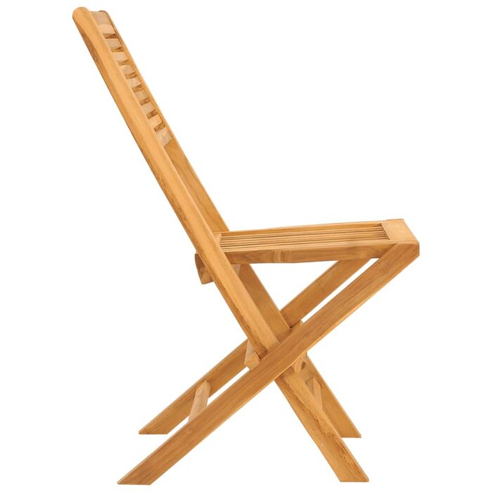 Chaises de jardin pliantes lot de 2 47x62x90cm bois massif teck – Image 3