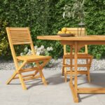 Chaises de jardin pliantes lot de 2 47x62x90cm bois massif teck