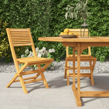 Chaises de jardin pliantes lot de 2 47x62x90cm bois massif teck