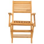 Chaises de jardin pliantes lot de 2 55x62x90cm bois massif teck – Image 2