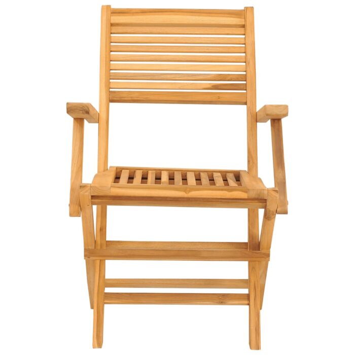 Chaises de jardin pliantes lot de 2 55x62x90cm bois massif teck – Image 2
