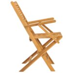 Chaises de jardin pliantes lot de 2 55x62x90cm bois massif teck – Image 3