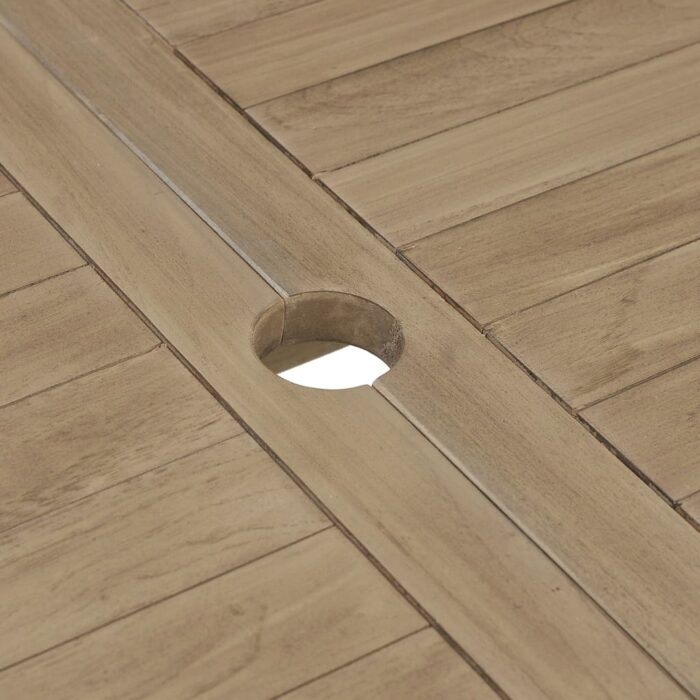 Table de jardin pliante gris 120x70x75 cm bois de teck solide – Image 4