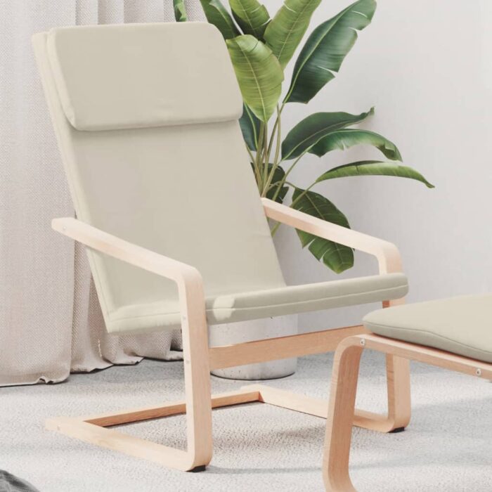 Chaise de relaxation Crème Tissu – Image 1