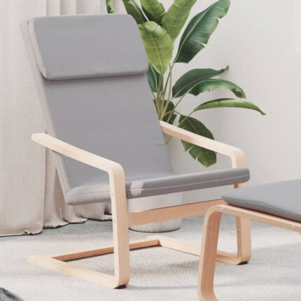 Chaise de relaxation Gris clair Tissu