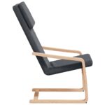 Chaise de relaxation Gris foncé Tissu – Image 3