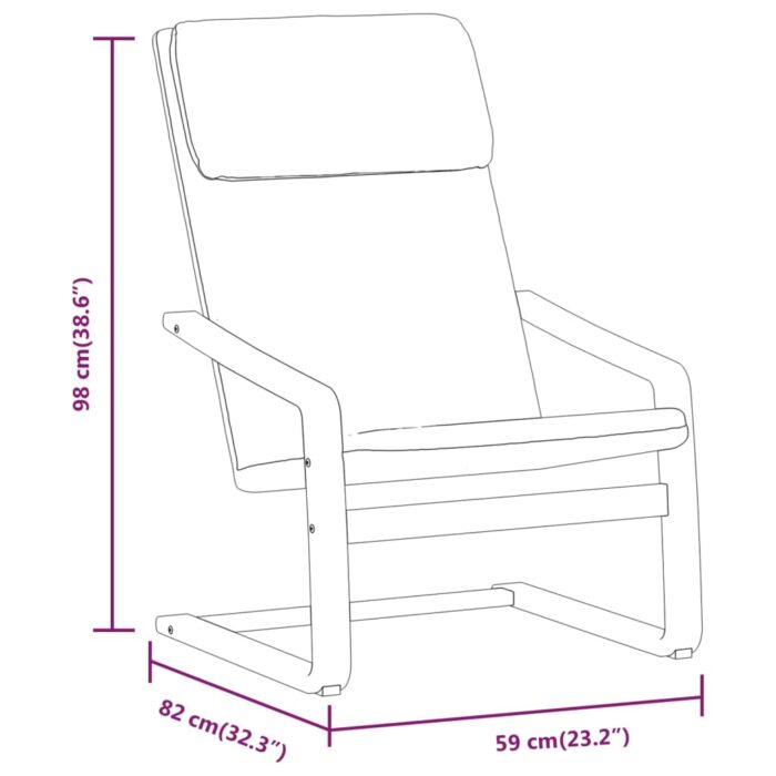 Chaise de relaxation Gris foncé Tissu – Image 7