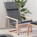 Chaise de relaxation Gris foncé Tissu