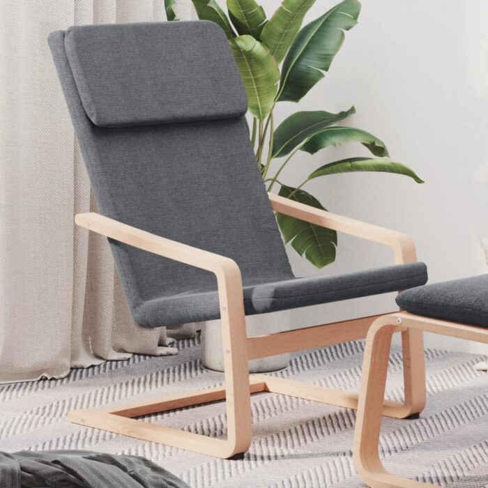 Chaise de relaxation Gris foncé Tissu – Image 1