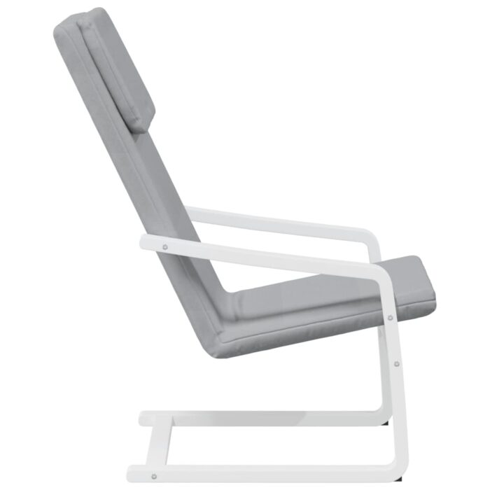 Chaise de relaxation Gris clair Tissu – Image 3