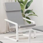 Chaise de relaxation Gris clair Tissu