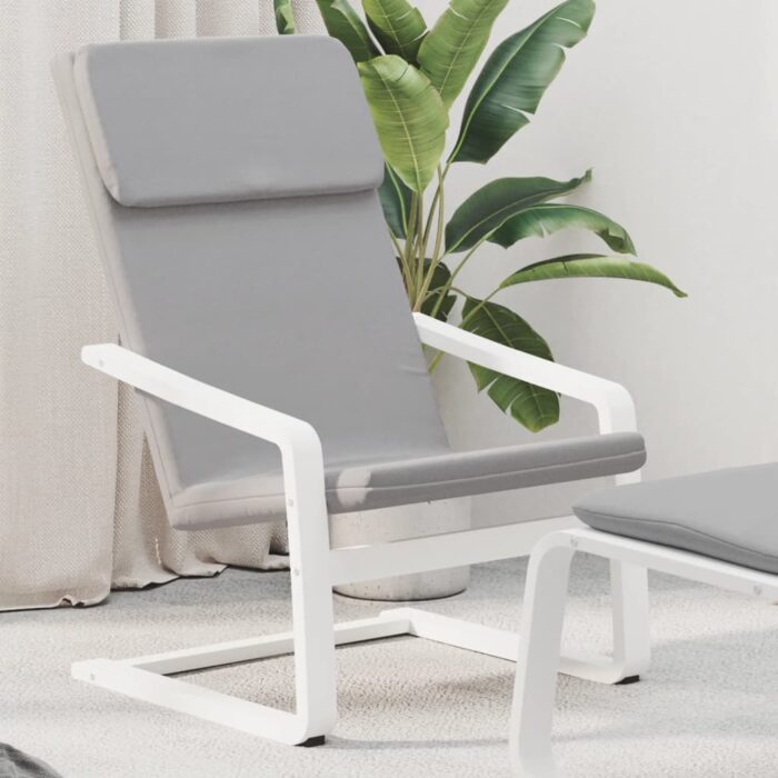 Chaise de relaxation Gris clair Tissu – Image 1