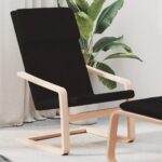 Chaise de relaxation Noir Tissu