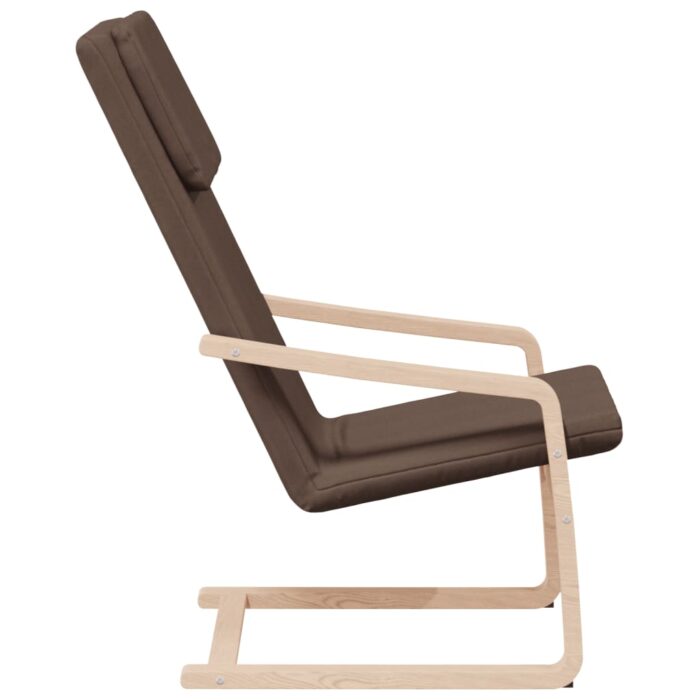 Chaise de relaxation Marron foncé Tissu – Image 3