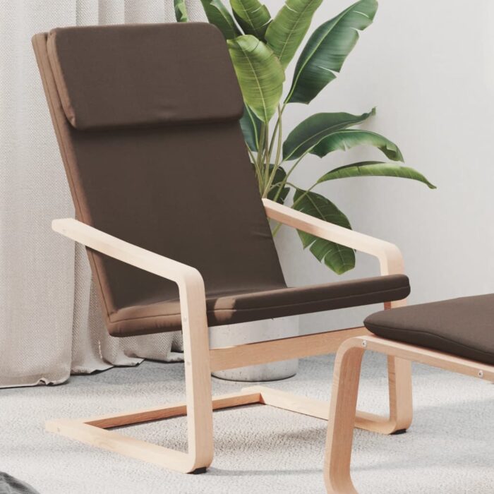 Chaise de relaxation Marron foncé Tissu – Image 1