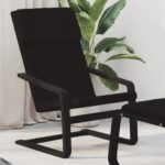 Chaise de relaxation Noir Tissu