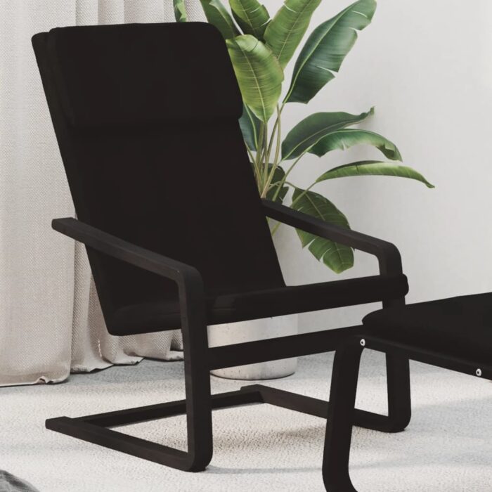 Chaise de relaxation Noir Tissu – Image 1