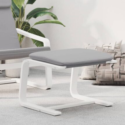 Repose-pied Gris clair 51x41x40 cm Tissu