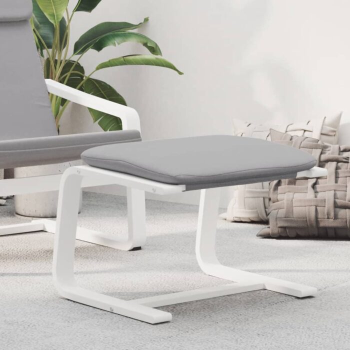 Repose-pied Gris clair 51x41x40 cm Tissu – Image 1