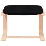 Repose-pied Noir 51x41x40 cm Tissu – Image 2