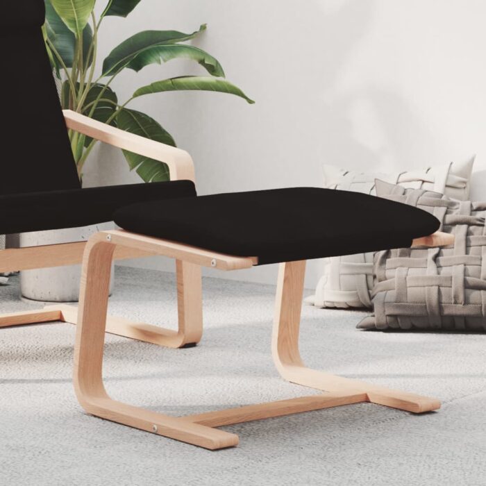 Repose-pied Noir 51x41x40 cm Tissu – Image 1